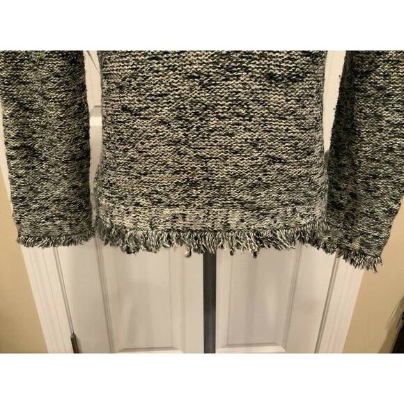 Angel of the North Anthropologie Black, Gray & White Fringe Cardigan, Size M - Picture 8 of 9